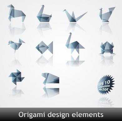 animal icons modern origami design