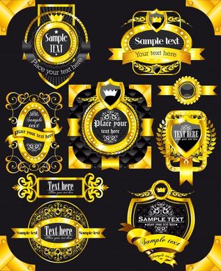 premier label templates elegant luxury golden black decor