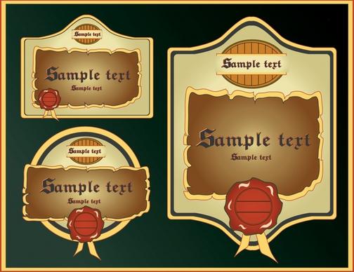 label templates vintage colored flat rounded shapes