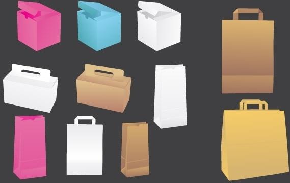 Vector paper bags & boxes