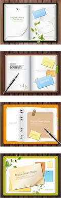 paper note book decorative templates modern colorful design