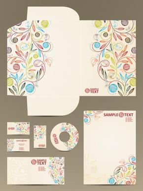 brand identity template colorful handdrawn floral sketch