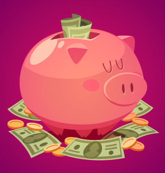 vector piggy bank design elements