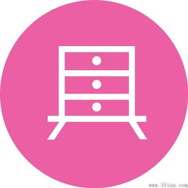 vector pink background cabinet icon