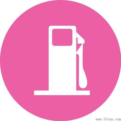 vector pink background gas station icon