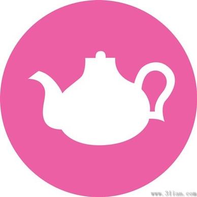 vector pink background teapot icon