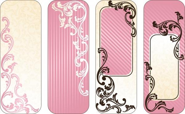 vertical tags templates classical pink decor
