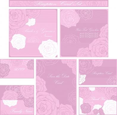 card background templates classic pink roses sketch