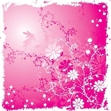 vector pink floral korea