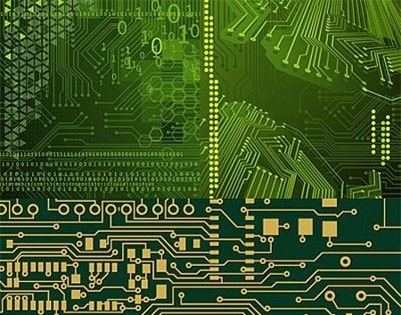 circuit board background template green realistic design