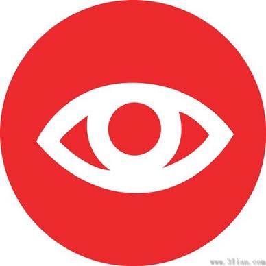 vector red background eye icon