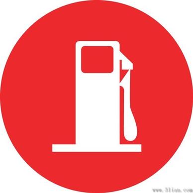vector red background gas station icon