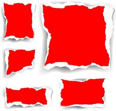 vector red shredded paper