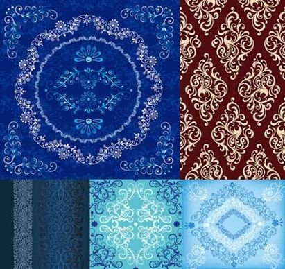classical floral pattern sets various seamless types