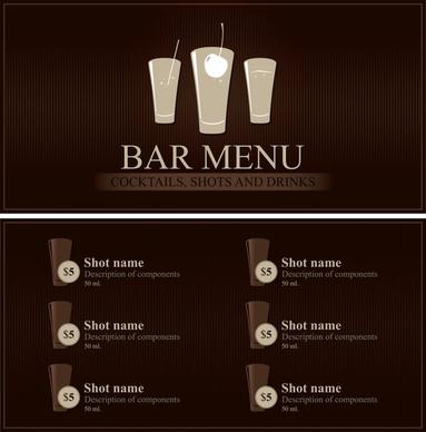 beverage menu template elegant dark brown decor