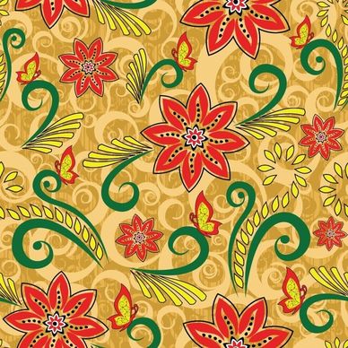 Vector Retro Floral Seamless Pattern