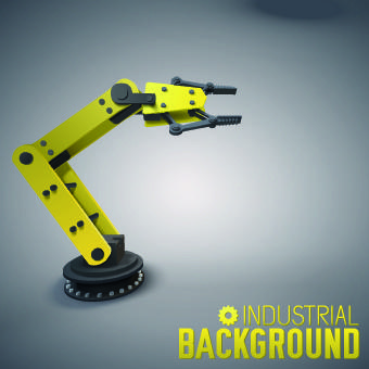 vector robotic arm industrial background set
