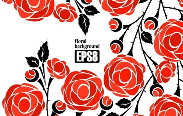 red roses background seamless ornament