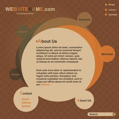 website template classic flat brown circles layout