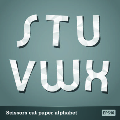 vector scissors cut paper alphabet art