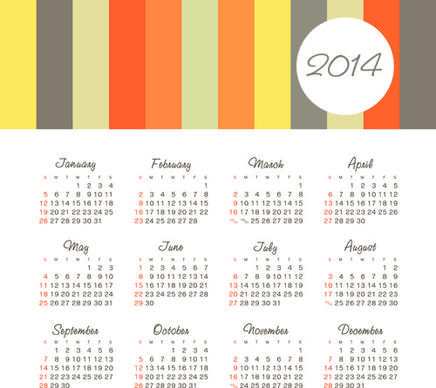 vector set of14 calendar design
