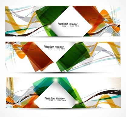 vector set of abstract banner header graphics