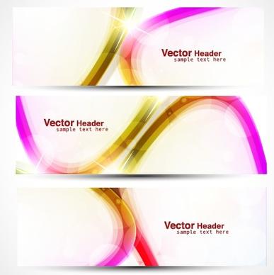 vector set of abstract banner header graphics