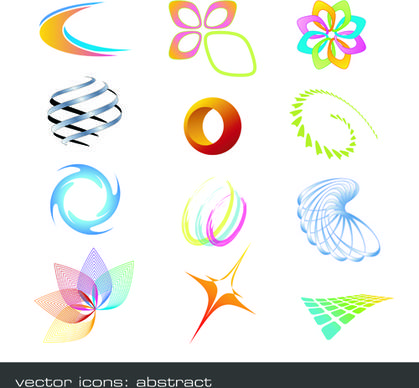 vector set of abstract logos