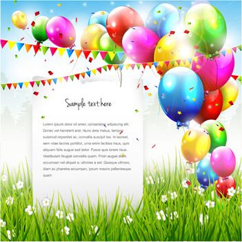vector set of birthday cards design elements