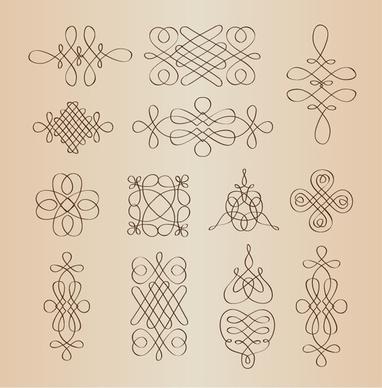 vector set of calligraphic decorative design elements