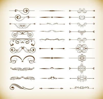 vector set of calligraphic design decor elements