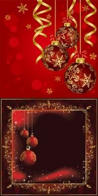 vector set of christmas shiny background