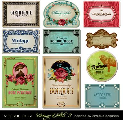 vector set of creative vintage labels