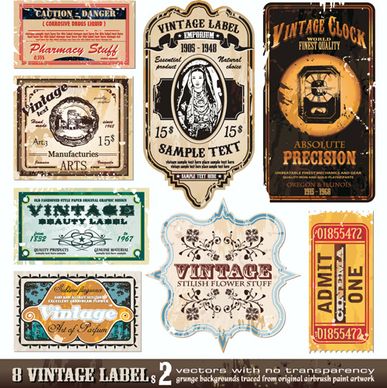 vector set of creative vintage labels