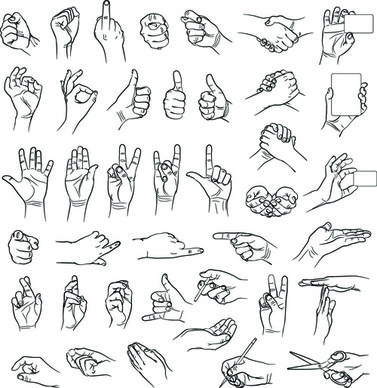 vector set of different gestures graphic