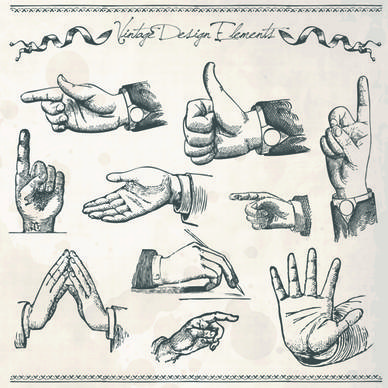 vector set of different gestures graphic