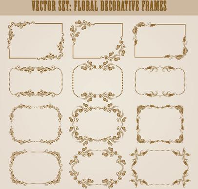 vector set of floral decorative frames design