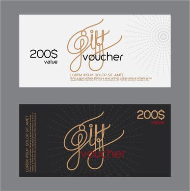 vector set of gift voucher design elements