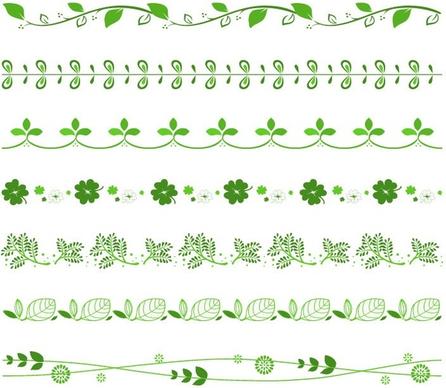vector set of green floral border