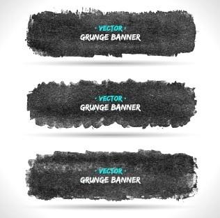 vector set of grunge banner