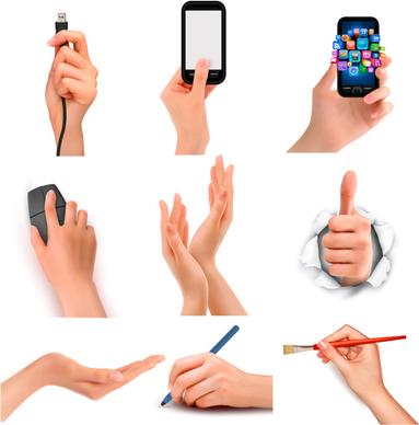 vector set of hand gestures design graphics