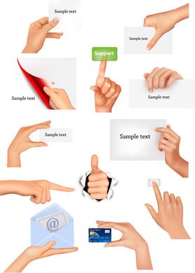 vector set of hand gestures design graphics