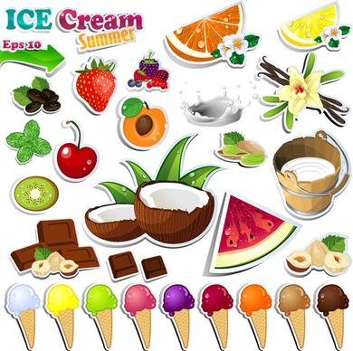 vector set of ice cream creative design