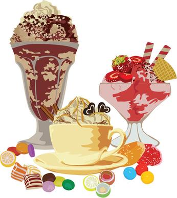 vector set of ice cream creative design