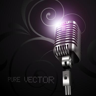 vector set of microphone design elements graphics
