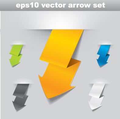 vector set of origami arrow design