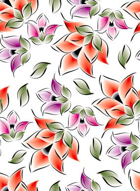 vector set of spring flowers pattern