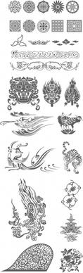 vector set of traditional patterns
