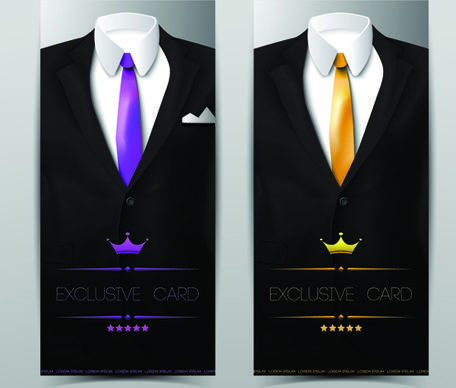 vector set of tuxedo cards