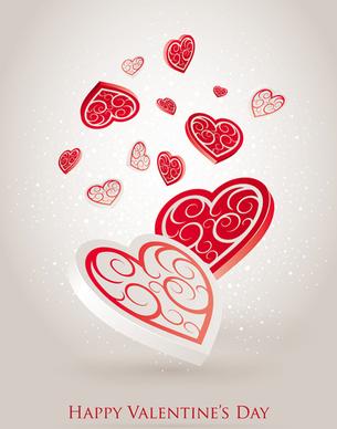 vector set of valentine day elements background